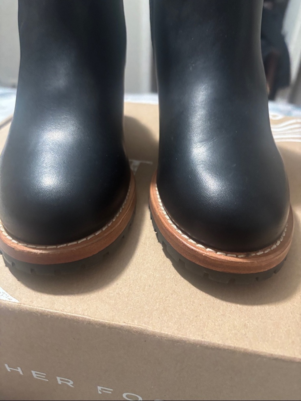 Women’s Over-the-Knee Black Boots with Contrast Sole